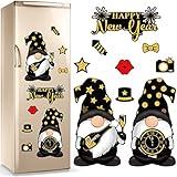 Sratte 9 Pcs Happy New Year Gnomes Refrigerator Magnets Gnome Fridge Magnet Garage Door Magnets Stickers New Year Magnets Decorations for Home Kitchen Metal Door Car