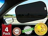 kinder Fluff Car Window Shade (4Pack)-The Only Certified Car Window Sun Shade for Baby Proven to Block 99.95% UVR - Mom's Choice Gold Award - Car Seat Sun Protection - Standard