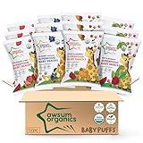 Awsum Organics Baby Snacks - Happy Healthy Baby Food - Snack for Babies - Organic Vegan Kosher Gluten Free - Natural Plant Based Puffs - Non-Allergy - No Added Sugar 0.75 Oz Bag (Variety, 12 bags)