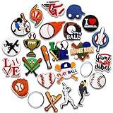 25 50PCS Baseball Shoe Charms for Croc Bubble Slides Clogs Sandals, Sports Balls Shoe Accessories Decorations for Boys Men Teens Adults (25)