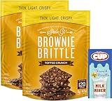 Sheila G's Brownie Brittle Toffee Crunch, 5 oz (Pack of 2) with By The Cup Milk Mixer