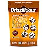 Drizzilicious Mini Rice Cakes Cookies & Cream - Rice Crisps, Healthy Snack for Adults and Kids, Flavored Rice Cakes, Vegan, Gluten Free, Allergen Free, Only 90 Calories Per Serving - 4 oz (Pack of 1)