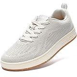 STQ Casual Shoes for Women Trendy Lace Up Sneakers Comfortable Breathable Mesh Business Shoes Beige Size 9