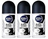 Nivea for Men Invisible for Black & White 48 Hours Deodorant Roll on 50 Ml. 3 Pack l