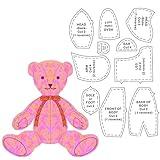 Memory Bear Template Ruler Set with Instructions - Memory Bear Sewing Patterns Template, Acrylic Template Quilting Cutting Set for Sewing Bear Pattern Template Home Sewing Art Craft 10 PCS (B-15inch)