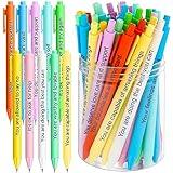 50 Pcs Gel Ink Pens Motivational Pen for Coworkers Inspirational Quote Pen Retractable Rolling Ball Smooth Writing for School Supplies Office Home (Stylish Color,Mental Health Reminders)