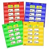 EAMAY Classroom Magnetic Pocket Chart for Kids, Mini Double-Sided Pocket Charts for Teachers Fits 3" Sentence Strips and Cards(14" x 17") (4)