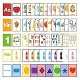 ZazzyKid Flash Cards for Toddlers Learning: 54 Double Sides Flashcards for Alphabets, Numbers, Colors, Shapes - Educational Toys for Preschool