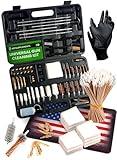 Universal Gun Cleaning Kit for All Guns 65pcs - Portable Gun Cleaning Kits for Handguns and Rifles, Shotgun, Airsoft - Incl. Stainless Steel Rods, Brass Jags, Gun Cleaning Patches, Cleaning Swabs