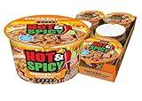 Nissin Hot & Spicy Ramen Noodle Soup, Chicken, 3.32 Ounce (Pack of 6)