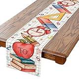 Back to School Decorations, 13 x 72 Inches Back to School Table Runner Classroom Decor Dining Table Back to School Party Decorations