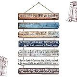 Christian Wall Art Wooden Bible Verses Wall Decor Scripture Wall Art Religious Inspirational Wood Sign for Office Bathroom Bedroom Rustic Farmhouse Kitchen Living Room Women Room (Retro Pattern)