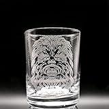 CHEWBACCA WOOKIE Engraved Whiskey Rocks Glass | Inspired by the Classic Sci-Fi Movie | Great Christmas Present Idea | Unqiue Jedi Bourbon Gift for Space & Science Fiction Fantasy Film Enthusiasts