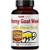 VITAL HERBAL Horny Goat Weed Capsules Equivalent to 8250mg Maximum Strength with Maca Root Tribulus Ashwagandha Tongkat Ali Panax Ginseng for Men Women, Boost Energy (90 Count (Pack of 1))