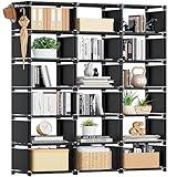 Mavivegue Bookcase, 18-Cube Extra Large Book Shelf, DIY Cube Storage Organizer for Bedroom, Living Room, Home Office - Black