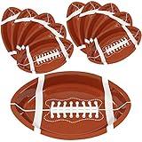 Anapoliz Football Serving Trays | 10 Pcs Plastic Football Snack Trays | Game Day Football Serveware | Tailgate Party Serving Platter | Football Party Decorations | Reusable Big Game Chip Trays