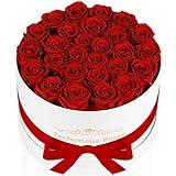 Perfectione Roses Forever Real Roses in a Box, Preserved Rose That Last Up to 3 Years, Flowers for Delivery Prime Birthday Valentines Day Gifts for Her, Mothers Day Flower (RED)