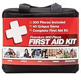 M2 BASICS Professional 300 Piece (40 Unique Items) First Aid Kit | Emergency Medical Kits | Home, Business, Camping, Car, Office, Travel, Vehicle, Kids, Boat, Survival, Supplies