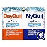 Vicks DayQuil and NyQuil VapoCOOL SEVERE Combo Cold & Flu + Congestion Medicine, Max Strength Relief For Fever, Sore Throat, Nasal Congestion, Sinus Pressure, Cough, 48 Count - 32 DayQuil, 16 NyQuil