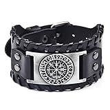 TURTLEDOVE Viking Bracelet Norse Vegvisir - Nordic Bracelet with Runic Compass - Celtic Pagan Jewelry