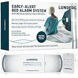 Lunderg Early Alert Bed Alarm for Elderly Adults - Wireless Bed Sensor Pad & Pager - with Pre-Alert Smart Technology - Bed Alarms and Fall Prevention for Elderly and Dementia Patients