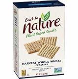 Back to Nature Harvest Whole Wheat Crackers - Dairy Free, Non-GMO, Made with Whole Grain Wheat & Sea Salt, Delicious & Quality Snacks, 8.5 Ounce