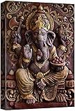 wall26 Canvas Print Wall Art Ganesha Hindu God Sculpture Spiritual & Religious Cultural Photography Realism Traditional Closeup Multicolor for Living Room, Bedroom, Office - 32"x48"