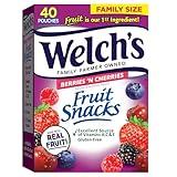 Welch's Fruit Snacks, Berries 'n Cherries, Perfect Halloween Candy Bulk Pack, Gluten Free, Individual Single Serve Bags, 0.8 oz (Pack of 40)