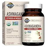 Garden of Life Organics Ashwagandha Stress, Mood & Energy Support Supplement with Probiotics & Ginger Root for Digestion - Vegan, Gluten Free, Non GMO – 2 Month Supply, 60 Tablets