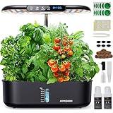 Ahopegarden Hydroponics Growing System kit Indoor Garden, 12 Pods Plant herb Garden with LCD Environmental Detection Germination Vegetable LED Growth Lamp, Hydroponics Grower Healthy Fresh Vegetables