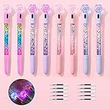 8 Pcs Cute Pens Kawaii Pens Fun Pens, 0.5mm Cat Paw Shiny Luminous Ballpoint Pens, Korean Japanese Stationery School Supplies for Teen Girls Women, Black Writing Gel Pens