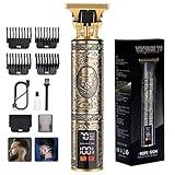 candyfouse Beard Trimmer for Men, Professional Hair Trimmer Hair Clippers for Men, Cordless Rechargeable with LCD Display, Approaching Zero Gapped Cutting Grooming Kit