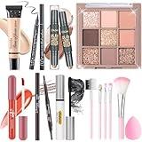 YBUETE Makeup Set Kit for Women Girls Teens, Makeup Present Set, Includes 9 Color Eyeshadow, Counter Stick, Foundation, Eyebrow Pencil, Eyeliner, Mascara, Lip Gloss, 5Pcs Brushes, Sponge