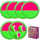 Kids Outdoor Toys, Beach Toys Toss and Catch Ball Set, Outside Yard Games for Kids with 6 Paddles 3 Balls Paddle Game Set Playground Sets for Backyard Sports Outdoor Games for Adults and Family