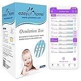 Easy@Home Ovulation Test Strips, 25 Pack Fertility Tests, Ovulation Predictor Kit, Powered by Premom Ovulation Predictor iOS and Android App, 25 LH Strips