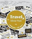 Elegant Blooms & Things Travel Sticker Book, 235 pcs, Black, Gold Foil, White, Journals, Albums, Planners