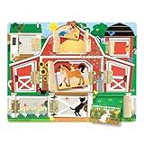 Melissa & Doug Hide and Seek Farm Wooden Activity Board With Barnyard Animal Magnets - Wooden Busy Board, Hide And Seek Puzzles, Wooden Magnet Puzzles For Toddlers And Kids Ages 3+