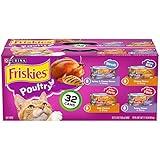 Purina Friskies Gravy Wet Cat Food Variety Pack, Poultry Shreds, Meaty Bits & Prime Filets - (Pack of 32) 5.5 oz. Cans