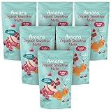 Amara Smoothie Melts - Carrot Raspberry - Baby Snacks Made With Fruits and Vegetables - Healthy Toddler Snacks For Your Kids Lunch Box - Organic Plant Based Yogurt Melts - 6 Resealable Bags