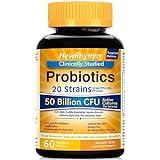 NewRhythm Probiotics 50 Billion CFU 20 Strains, 60 Veggie Capsules, Targeted Release Technology, Stomach Acid Resistant, No Need for Refrigeration, Non-GMO, Gluten Free