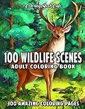 100 Wildlife Scenes: An Adult Coloring Book Featuring 100 Most Beautiful Wildlife Scenes with Animals, Birds and Flowers from Oceans, Jungles, Forests and Savannas