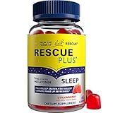 Bach RESCUE PLUS Melatonin Sleep Gummies, Natural Strawberry Flavor, Sleep Aid, Dietary Supplement, Vegan, Gluten-Free, No Artificial Flavors, Colors, 60 Count