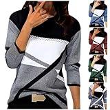 Black Sale Friday 2023 Cyber Deals Monday Shirt for Women Clearance Cheap Homisy Long Sleeve T Shirt for Women Long Sleeve Contrast Color Crewneck Top Casual Loose Fit Shirts Comfy Work Blouses