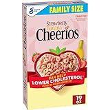 Strawberry Banana Cheerios Cereal, Limited Edition Happy Heart Shapes, Heart Healthy Cereal With Whole Grain Oats, Family Size, 19 oz