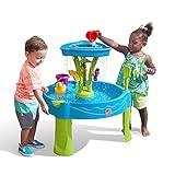 Step2 Summer Showers Splash Tower Water Table for Kids, Outdoor Kids Water Sensory Table, Ages 1.5+ Years Old, 8 Piece Water Toy Accessories, Blue & Green