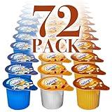 Individual Coffee Creamer Singles Variety Pack (3 Flavors) 72 Count Non-Dairy Coffee Creamer Pods, Hazelnut, Caramel, French Vanilla - Individual Creamers Non Refrigerated