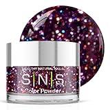 SNS Nail Dip Powder Colors, Gelous Color Dipping Powder - New Year's Parade (Wine, Purple Glitter) - Long-Lasting Low-Odor Dip Nail Colors for Healthier Nail Beds, Professionals & At-Home DIY - 0.5 oz