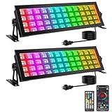 OPPSK LED Stage Wash Light Bar - 96W RGBCW DJ Lights Bar 2 Pack IP66 Waterproof Color Changing by Remote & Smart APP Control Uplighting for Events Outdoor Indoor Wedding Disco Party Home Decoration