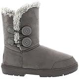 Holly Womens Twin Button Waterproof Winter Snow Boots - Gray - 10 - GRE41 AEA0151