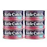 Safe Catch Wild Pacific Pink Salmon Canned Wild-Caught No Salt Added Skinless Boneless Salmon Fish Mercury Tested Kosher, 6 Pack Can Salmon 5oz